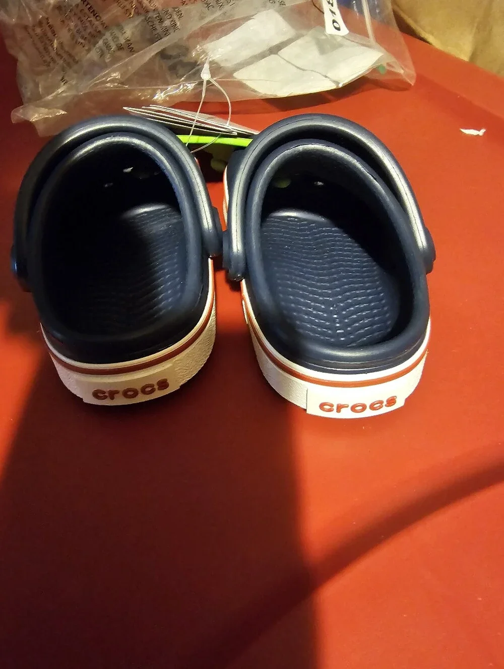 CROCS Kids Navy Blue & White Clog Sandals C4 NEW
